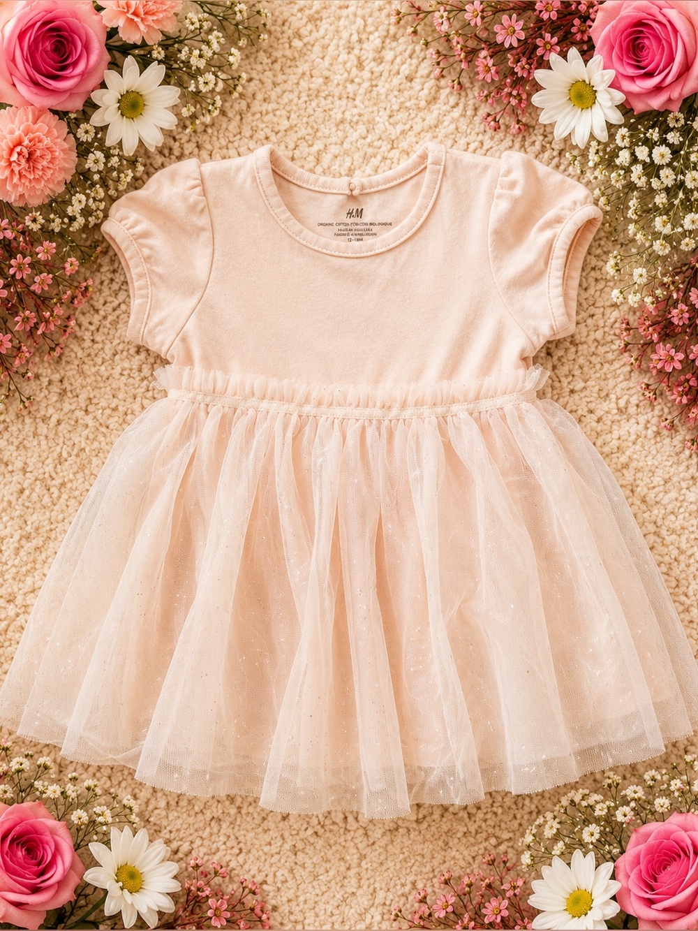H&M Light Pink Tulle Sparkle Dress